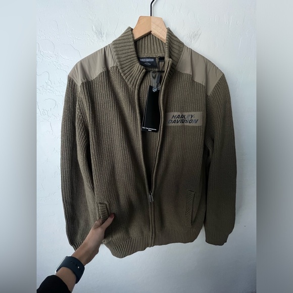 NWT Harley Davidson Willie G Skull wool blend zip up sweater large - Picture 8 of 15